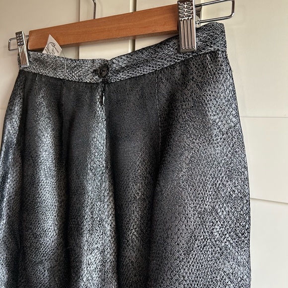 Barami Couture vintage faux snakeskin metallic pencil skirt, NWT, size 2 - Picture 4 of 13